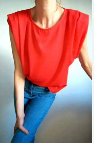 Blusa Sin Manga, Dos Capas.  Mokingtop. Xl.