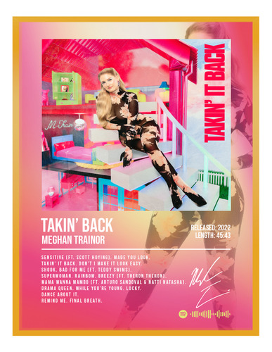 Poster Meghan Trainor Takin Back Music Firma 80x40