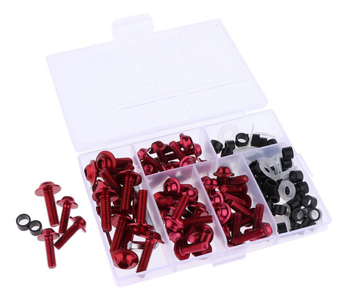 158pcs Unviersal Motorcycle Fairing Clips Tornillos Rojo