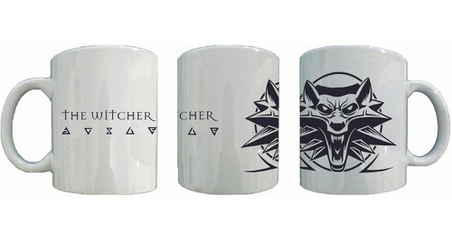 Taza Blanca The Witcher. Lobo