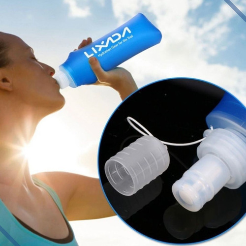 Garrafa Squeeze Soft Flask Silicone 500ml Trail Run Bike!!! Cor Azul