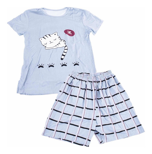 Pijama Mujer Verano Otoño Primavera Short Polera Algodón