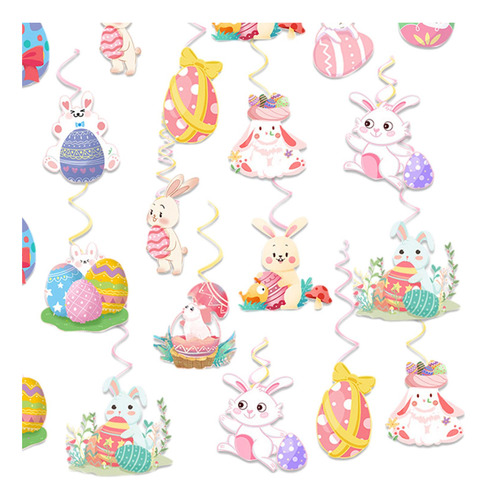 24 Uds. Adornos De Remolinos Colgantes De Pascua,