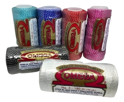 6 Hilo Nylon Omega No. 3 180 M Colores A Elegir