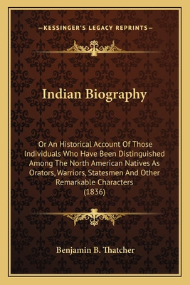 Libro Indian Biography: Or An Historical Account Of Those...