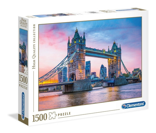 Puzzle Rompecabeza Atardecer Tower Bridge  1500 Clementoni 