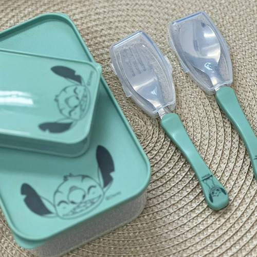 Conjunto Refeição Disney Marmita Infantil Escolar 06 Cor Stitch