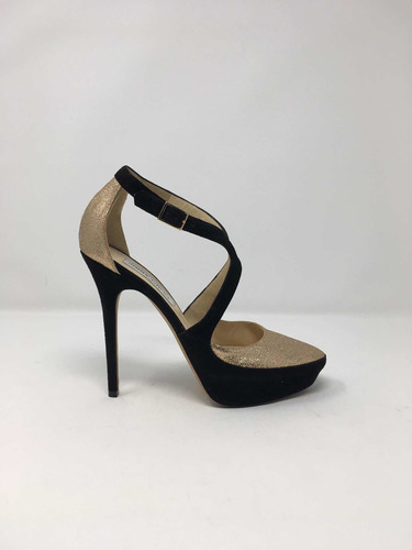 Tacones Jimmy Choo Dorados/negros Talla 25.5 Mx