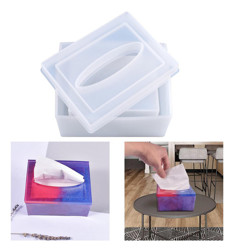 Diy Silicona Epoxi Resina Molde Tejido Caja Soporte Molde