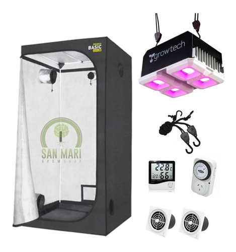 Kit Indoor Carpa Ghp 60x60 + Growtech 200w + Acces.+vent. C