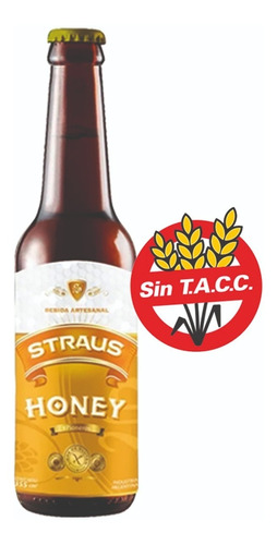 Cerveza Artesanal Sin Tacc Straus Honey X 330 Ml 