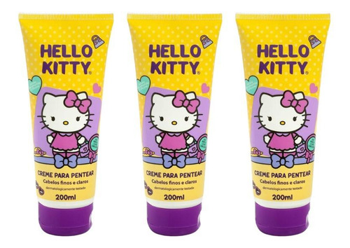 Creme De Pentear Cia Da Natureza Hello Kitty Fino 200ml-3un