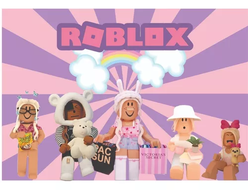 Kit Festa Roblox Rosa Enfeite Aniversário Display E Banner