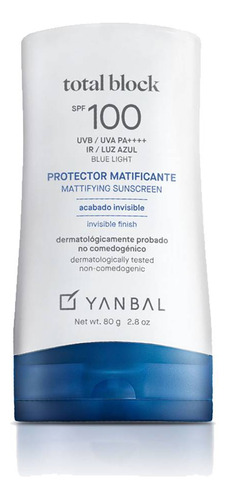 Protector Solar Matificante Spf100 Total Block Yanbal