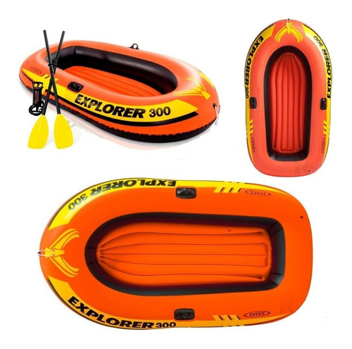 Bote Inflable Explorer 300 Intex 3 Personas Remos + Inflador