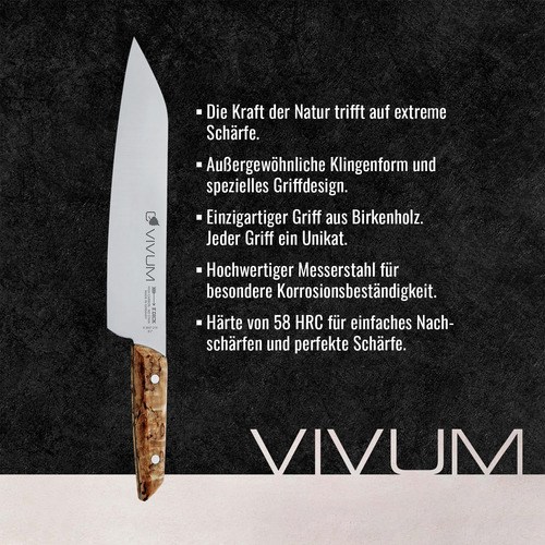 Cuchillo De Chef F. Dick Vivum De 8.2 Con Hoja De Acero Inox