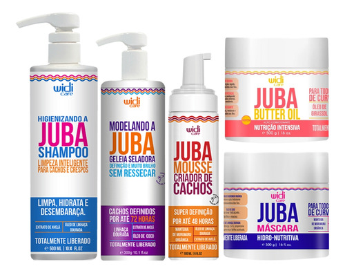 Kit Widi Care Juba Shampoo Geleia Mousse Mascara Butter Oil