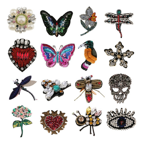 Parche Rhinestone En Forma De Corazón Apliques De Costura