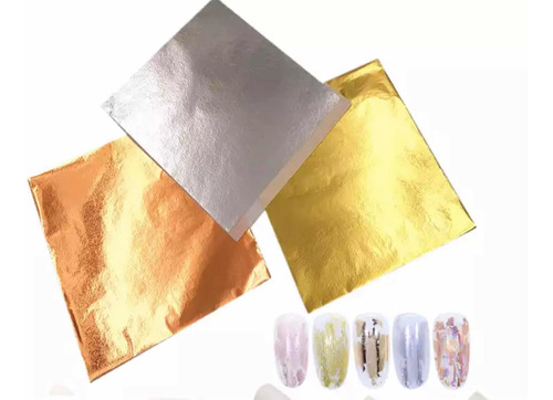 Papel Foil Más Pegamento, 3 Colores Gold, Silver, Rose.30 Cm