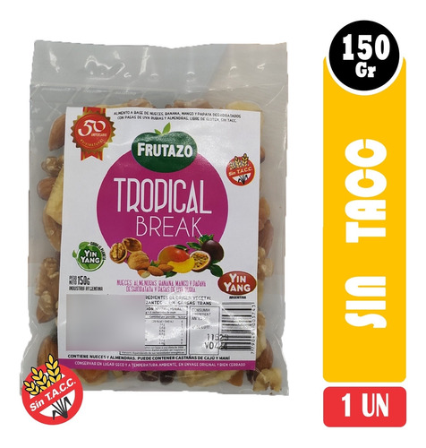 Frutas Secas Sin Tacc Mix Tropical Break 150g Yin Yang