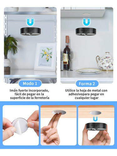 Bylifity® 4pzs Lampara Pared Luz Led Recargable, 13 Colores Rgb Luces De Disco Con Control Remoto, Inalámbricas Luz De Clóset Con Estación De Carga Negro