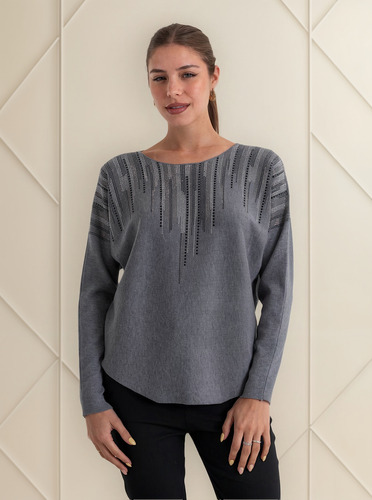 Sweater Importado Talia Mujer De Lycra Con Stras Premium