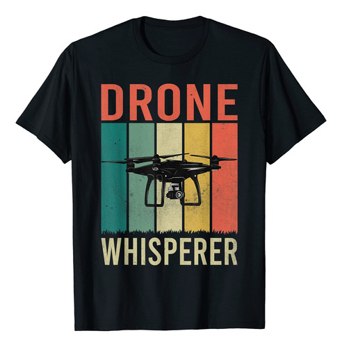 Camiseta Drone Pilot Drone Whisperer, Negro -