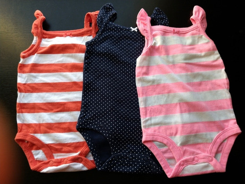 Set De 3 Bodys T. 3 Meses. Bretel. Usados. Ver Min Detalles