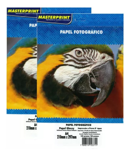 Kit 2 Papel Fotográfico Branco 50 Folhas 180g Masterprint