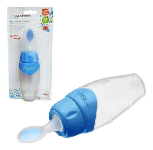 Colher Dosadora Papinha Funny Meal Bb067 Azul Multikids Baby