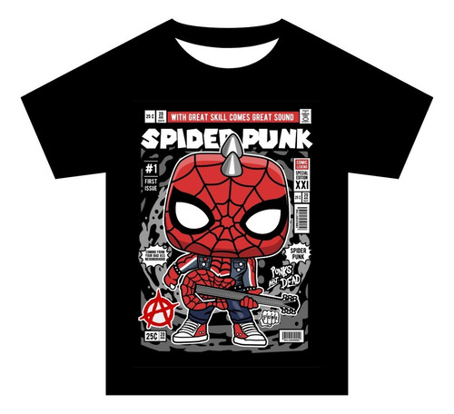 Playera Para Hombre De Spider Punk Caricatura