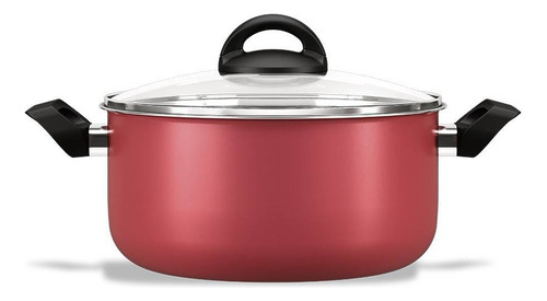 Cacerola Con Tapa 22cm 3.5l Brinox Linea Maple Rojo