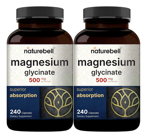 Glicinato De Magnesio 500 Mg 100% Quelado Naturebell 480 Cap