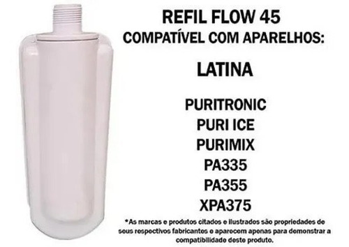 Imagem 2 de 5 de Kit X4 Refil Filtro Latina 3 Estágios Puritronic Pa335 Pa355