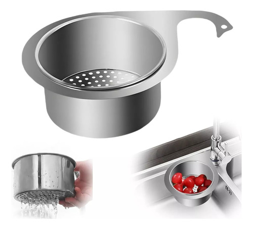 Colador Grande De Acero Inoxidable Para Fregadero De Cocina