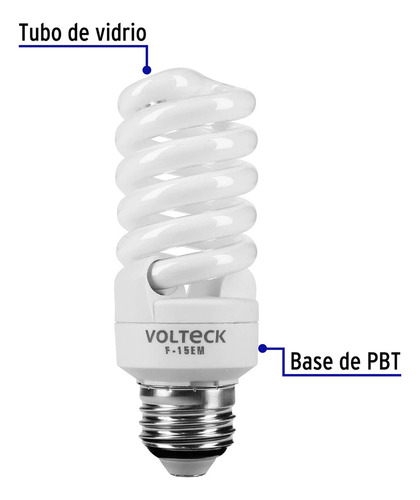 Lámpara 15 W Espiral Mini Luz Día T2 B. Volteck 48204