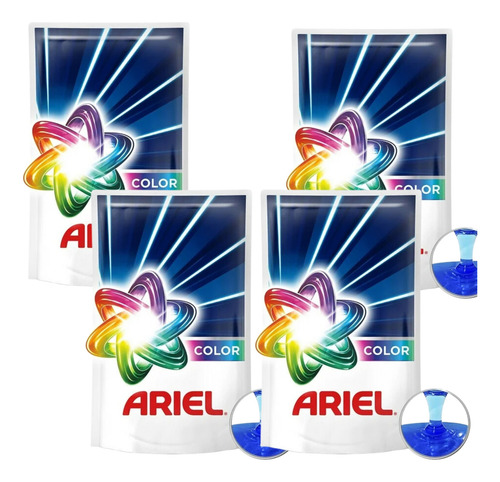 4 Pack Ariel Detergente Liquido Ropa 600 Ml
