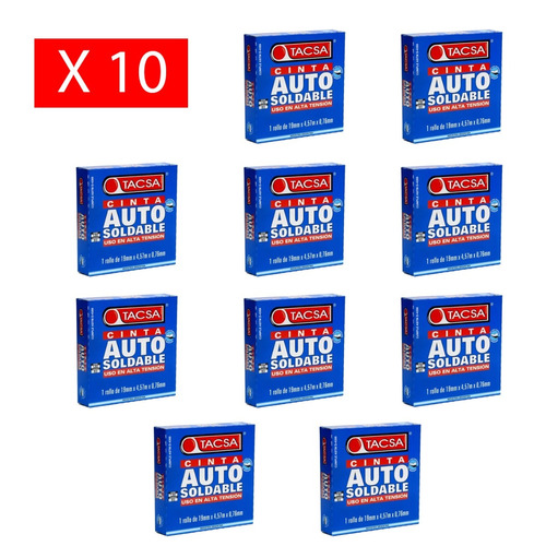 Pack X 10 Cinta Autosoldable Tacsa 19mm X 0,76mm X 4,57mt