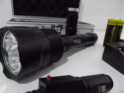Lanterna Tática 3 Leds T6 Ultra Potente Police Case Em Metal
