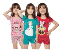 Comprar Kit 4 Conjuntos Pijama Feminino Roupa Dormir Meninas Oferta
