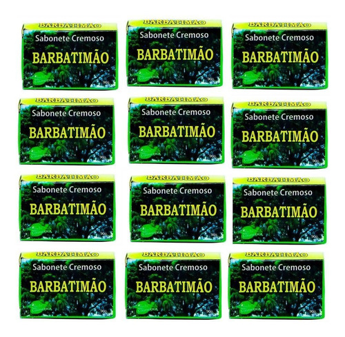 Kit Com 12 - Sabonete Natural Barbatimão Barra 90g - Aroeira