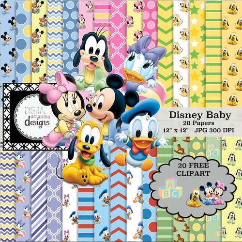 Papeles Digitales - Disney Baby - Clipart Y Papeles