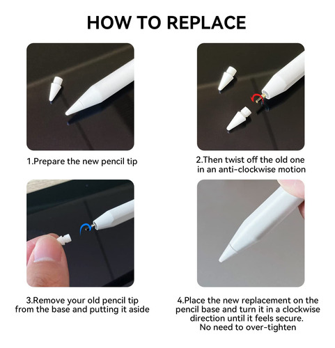 Replacement Tips For Apple Pencil 1st Gen & 2nd Gen, Baulkie