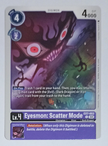 Carta Tcg Eyesmon Scatter Mode Ex07 53 C Digimon Eyesmon Scatter Mode Ex07 53 C Inglés (Usado)