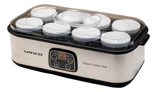 Winco W632 Yogurt Maker Digit 8 Porciones Timer Digital Color Acero