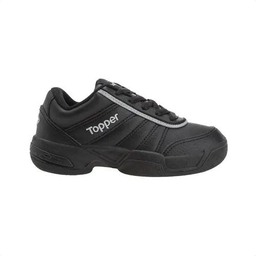 Zapatillas Topper Cuero X Forcer Niño Urbanas Original Negras