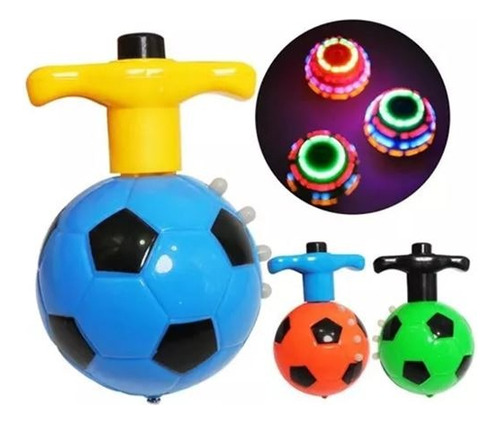 Pack 2 Trompos Luces Balón Futbol Con Movimiento Música 