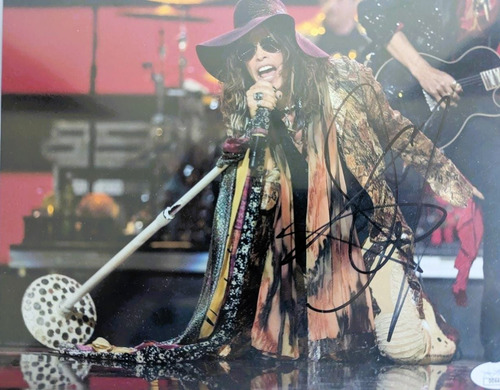 Steven Tyler Fotografía Autografiada Vocalista Aerosmith Jsa (Usado)