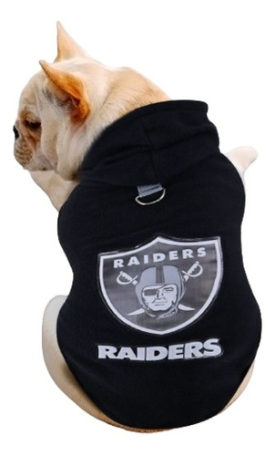 Sudadera Talla Chica De Los Raiders Para Perro, Color Negro