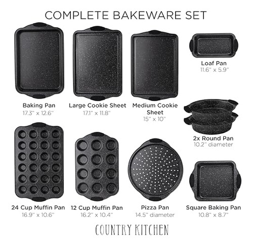Country Kitchen Baking Pans & Utensils Bundle- 10 Non-stick